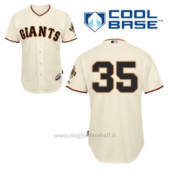 Maglia Baseball Uomo San Francisco Giants Brandon Crawford 35 Crema 1ªCool Base